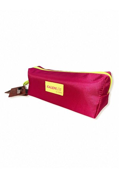 Kalemlig Dark Pink Tim Middle Imperteks Fabric Single Compartment Pen Bag Campaign