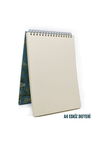 fourArt A4 Ivory Paper 140 Gr Spiral Hard Cover Sketchbook - Drawing Notebook