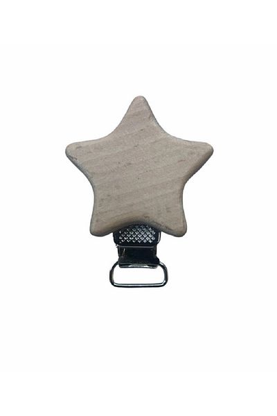 Selin Wooden Pacifier Clip with Star Figure