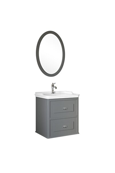 KALE Miro 65 Cm Banyo Dolabı Takımı Mat Gri