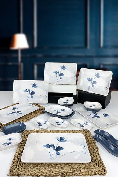 Keramika Blue Magic 19 Piece Siera Breakfast Set for 6 People 19863