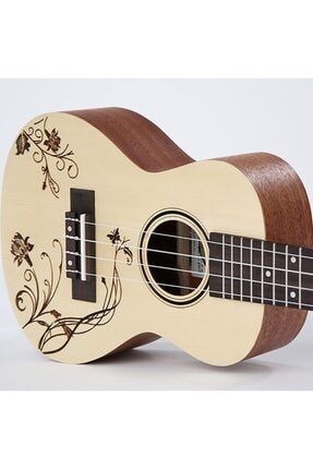 JIMI L 20 Model Masif Maun ladin Ten r Boy Ukulele desenli Kapak