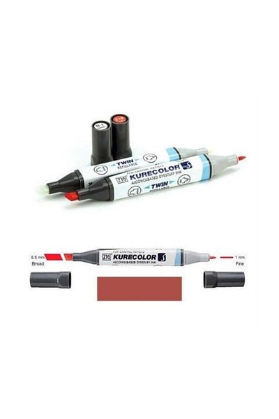 Zig Kurecolor Twin S Graphic Drawing Pen 738 Burnt Sienna