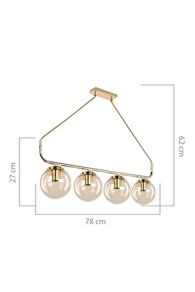 Modelight Terena 4’Lü Sıralı Avize Gold