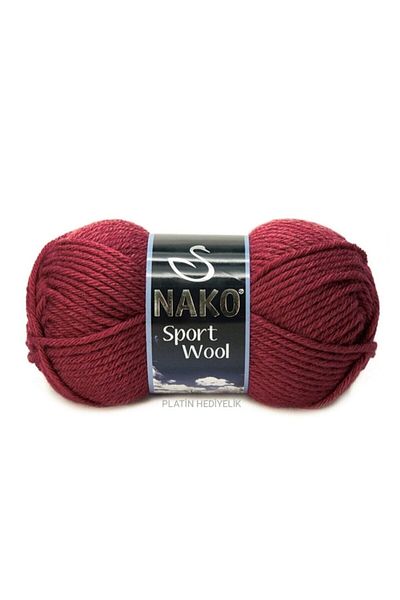 NAKO ( 5 قطع ) صوف رياضي 3641 خيوط محبوكة يدويًا حمراء سترة سترة خيط وشاح سترة