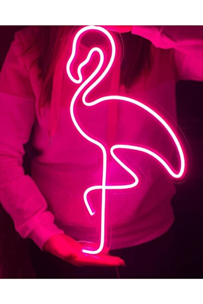 Red Proje Neon Led Aydınlatma Flamıngo Gece Lambası Parti Süsü Işıklı Duvar D...