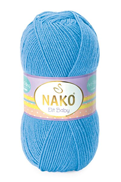 NAKO Elit Baby (anti-pilling) El Örgü Ipi Ipliği Yünü Renk Kodu:10119 Alaska Mavisi