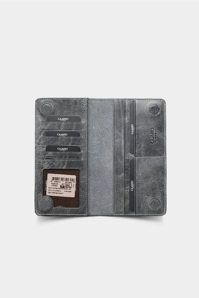 GUARD Leather Men's/Women's Portfolio Wallet with Phone Port - Gray Crazy