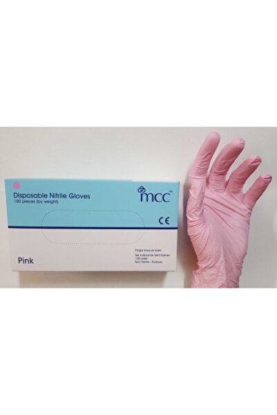 MCC Pudrasız Pembe Nitril Eldiven 100 Adet S