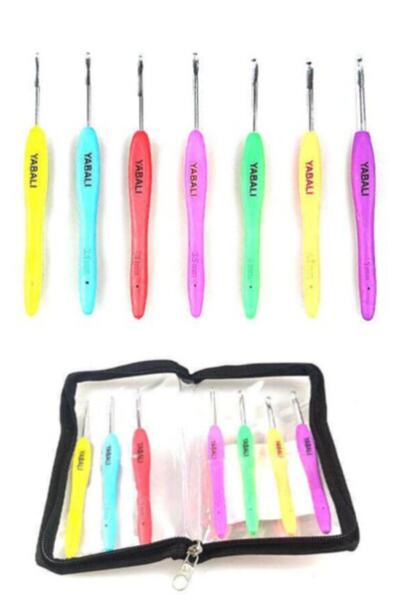 Artus Tedarik Örgü Yünü Tığ Şeti Slikon Saplı 2-2,5-3-3,5-4-4,5-5 No 7 Adet Ö...