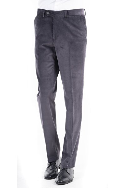 FAZLI ŞAHİN Cosserat Antrasit Erkek Kadife Pantolon