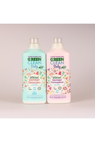 Green Clean U Baby Çamaşır Deterjanı 1 lt+ Baby Yumuşatıcı 1 lt Set