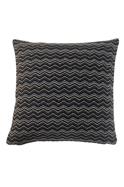 Renkli Çizgili Koyu Gri Kırlent Kılıfı 45cm*45cm