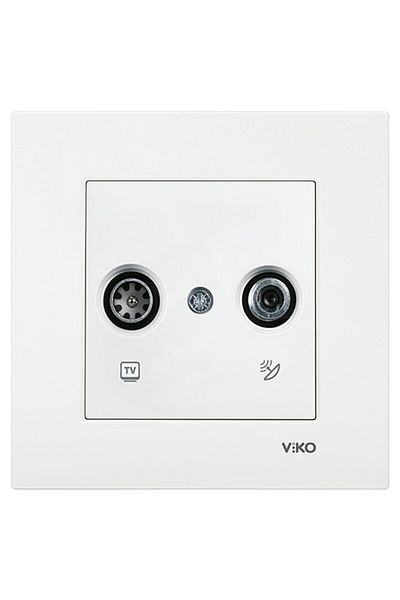 VİKO Karre مقبس الأقمار الصناعية التشطيب سات + تلفزيون + راد مؤطر - أبيض