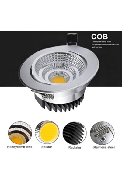 Genel Markalar 5 Watt Cob Led Spot Armatür Krom Kasa Trafolu Led Spot Aydınlatma