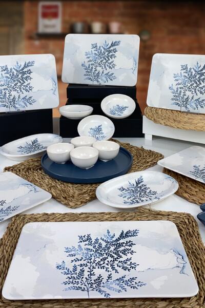 Keramika Blue Magic 18 Piece Siera Breakfast Set for 6 People