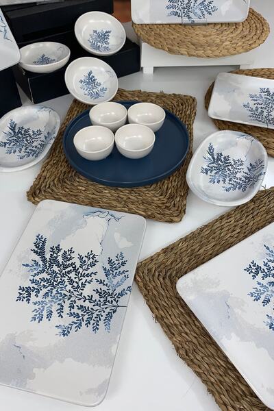 Keramika Blue Magic 18 Piece Siera Breakfast Set for 6 People