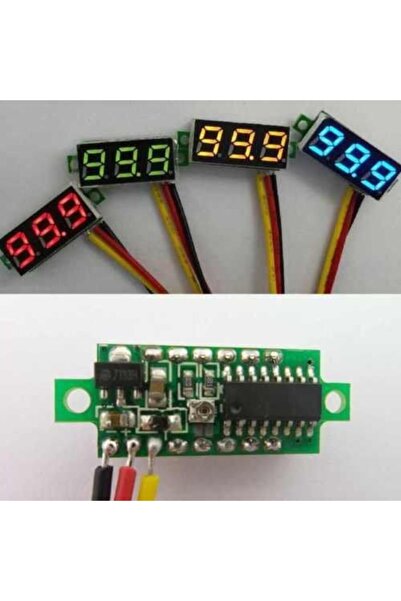 LOVYCO Dijital Mini Voltmetre Kırmızı Panel Dc 4.7v-30 V Ölçer