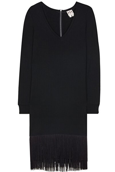 Haute Hippie Kadın Siyah Püskül Detaylı Sweatshirt Elbise