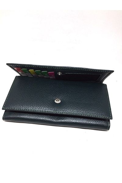 DERKON Genuine Leather Double Cover Useful Women's Wallet