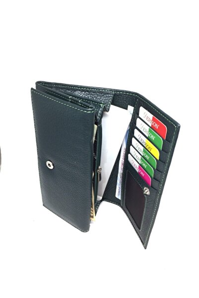 DERKON Portofel util pentru femei cu husă dublă din piele naturală