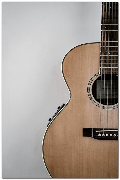 Cakatablo Ahşap Tablo Akustik Gitar Yarım Detay (35x50 Cm Boyut)