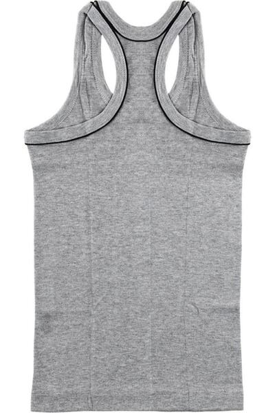 Tutku Boy's Gray Cotton Athlete Rambo Undershirt 6 Pack 0130