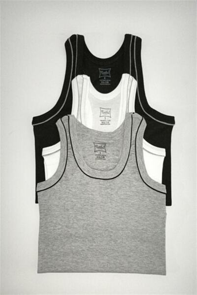 Tutku Boy's Gray Cotton Athlete Rambo Undershirt 6 Pack 0130
