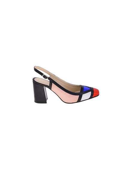 NOOSY Pantofi clasici cu toc din piele naturală neagră de damă
