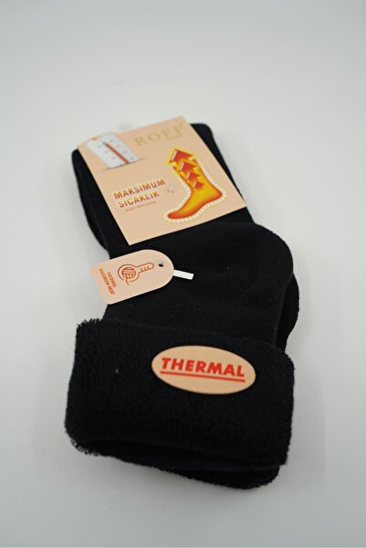 ROFF ÇORAP Roff 25200 Winter 4 Pieces Terry Thermal Γυναικείες Κάλτσες Μαύρες