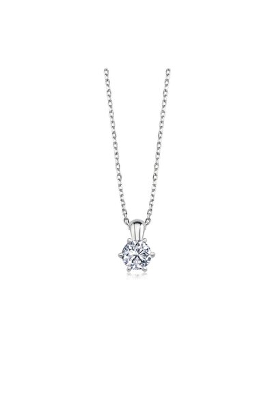 Mia Vento Mia Zirconia 0.50 Karat Prenses Tektaş Gümüş Kolye