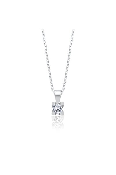 Mia Vento 0.25 Karat Mia Zirconia Markiz Esintiı Tektaş Gümüş Kolye