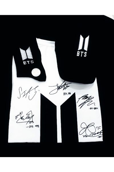 GC GÖKHAN CLUB Bts Signature Printed Unisex T-shirt Bts Sock Hat 3 τεμαχίων Συνδυασμός