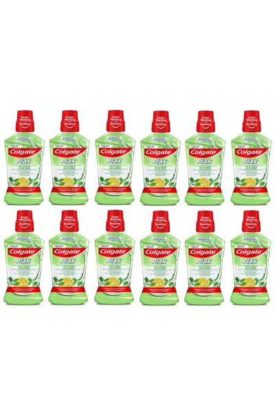 Colgate Plax Çay Ve Limon Plağa Karşı Alkolsüz Ağız Bakım Suyu 500 Ml X 12 Adet