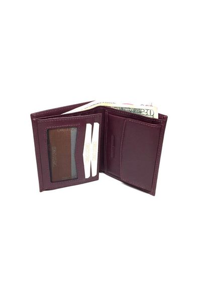 DERKON Genuine Leather Men's Wallet with Polite Coin