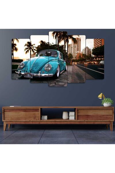 EVLOYA Mavi Vosvos - 5 Parçalı Tablo