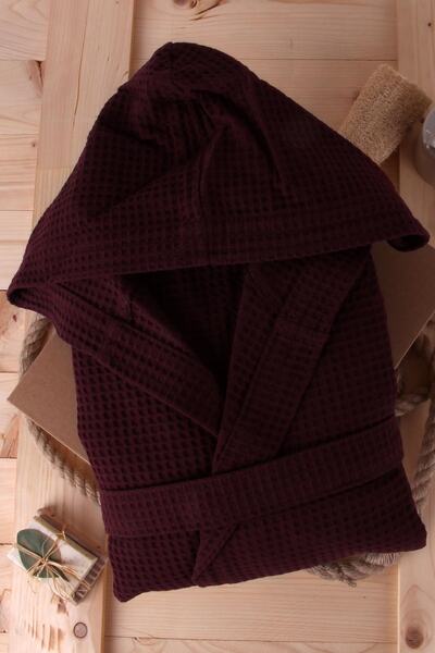 Baveno رداء حمام بيكيه بغطاء للرأس من القطن بنسبة 100%