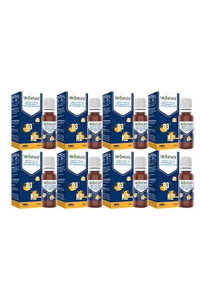 VeNatura Pack of 8 - Vitamin D3 and K2 20ml Drops