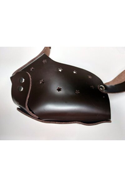 AMORE Deri Xl Köpek Ağızlığı Stars Kahve