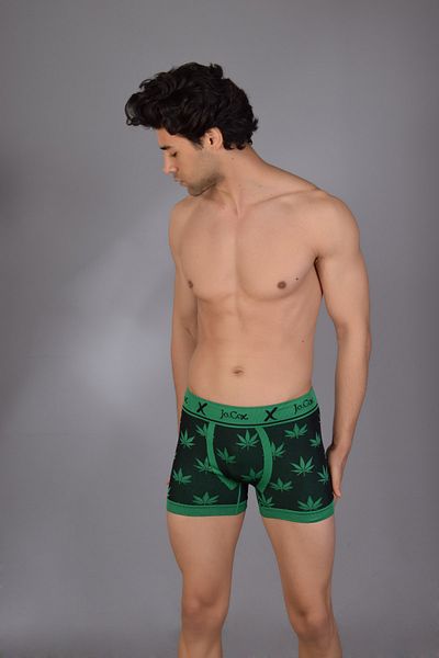 COTBOXER Jocox Ανδρικό Seamless Boxer - Μοτίβο, Μαύρο-Πράσινο