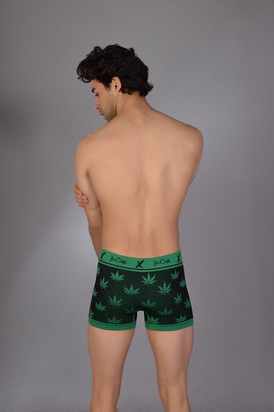COTBOXER Jocox Ανδρικό Seamless Boxer - Μοτίβο, Μαύρο-Πράσινο