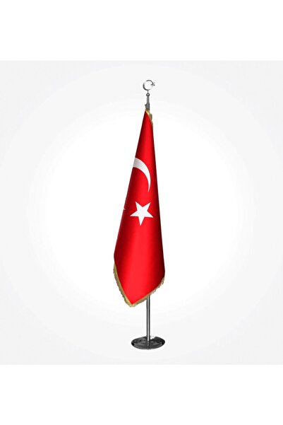 Genel Markalar Direksiz Kristal Saten Kumaş Türk Makam Bayrağı