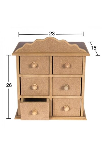 Genel Markalar Ahşap 6 Çekmeceli Takı Kutusu