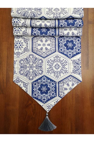 Alize Home Modele de plăci în interiorul hexagonului pe podea albă cu ciucuri