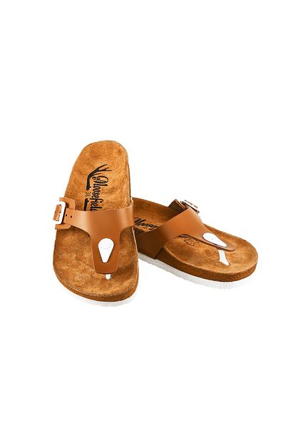 Moosefield Genuine Leather Brown Women's Slippers