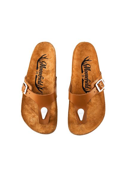Moosefield Genuine Leather Brown Women's Slippers