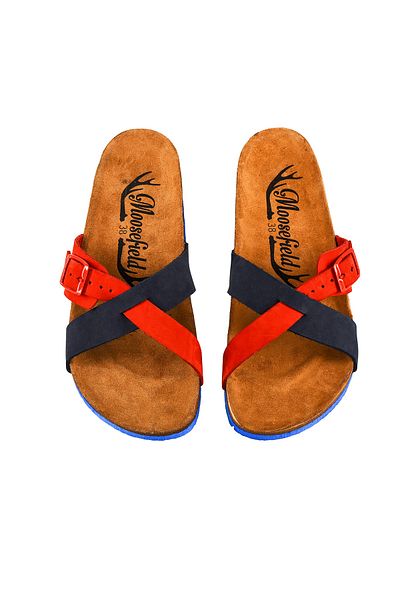 Moosefield Genuine Leather Red Women's Slippers