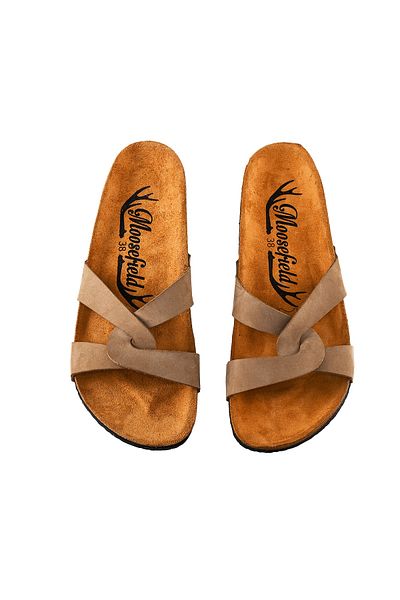 Moosefield Genuine Leather Antique Sand Nubuck Women's Slippers