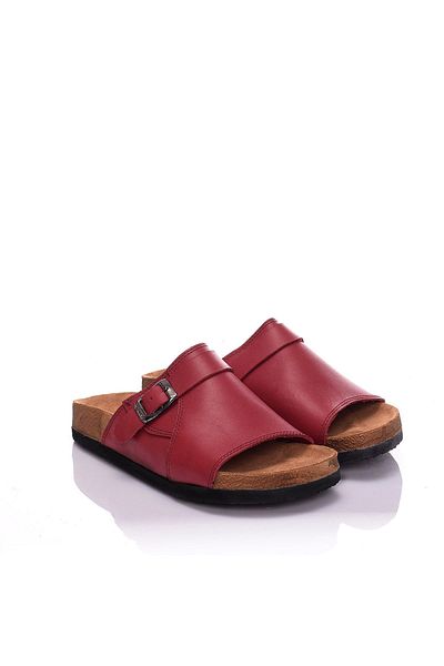 Moosefield Genuine Leather Red Women's Slippers