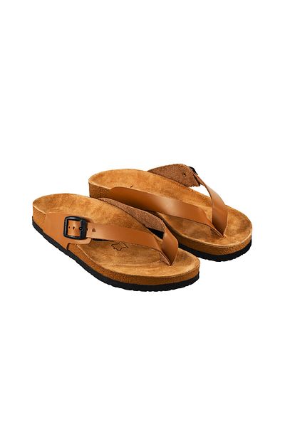 Moosefield Genuine Leather Brown Women's Slippers